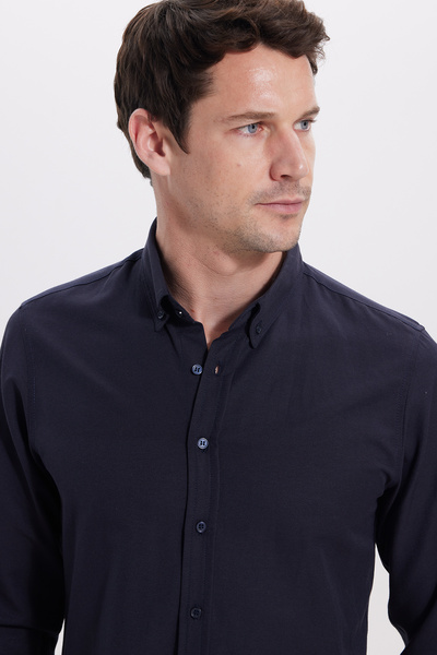 Tudors Pánská košile Slim Fit s dlouhým rukávem, bavlněná Oxford textura, sna...