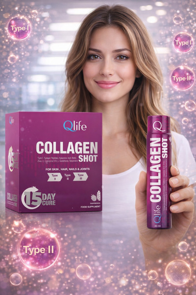 Qlife Collagen Shot - Komplex Vitaminli Sıvı Kolajen 15 Tüp
