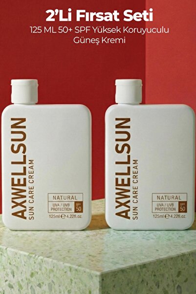 AXWELL 50 SPF+ 2 Li Fırsat Seti Leke Karşıtı Nemlendirici Yüksek Koruma Güneş Kremi