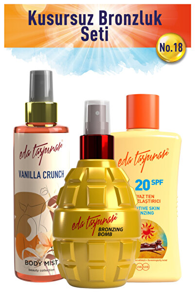 Eda Taşpınar Kusursuz Bronzluk Seti no.18 Bomb+BeyazT+VanilyaMist (EGX18-EGX1...