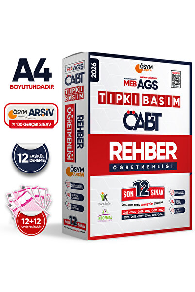 Karakutu Yayınları 2026 MEB-AGS ÖABT Rehber Öğretmenliği ÖSYM Tıpkı Basım 12’...