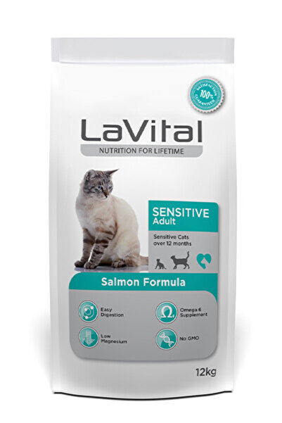 LaVital Yetişkin Kuru Kedi Maması (Sensitive Adult) Somonlu 12 KG