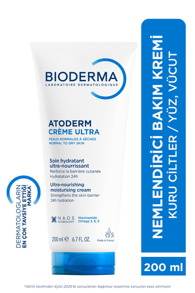 Bioderma Atoderm Cream Ultra Normal ve Kuru Ciltler için Nemlendirici Yüz ve Vücut Bakım Kremi 200 ml