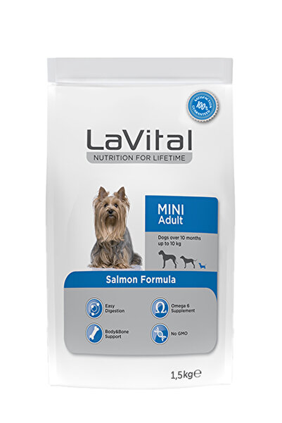 LaVital Küçük Irk Yetişkin Kuru Köpek Maması (Mini Adult) Somonlu 1,5 KG