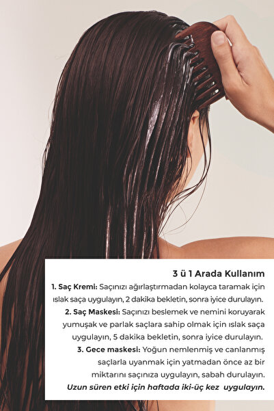 Yves Rocher Nemlendirici 3'ü 1 Arada Prebiyotik Saç Maskesi-Normal ve Kuru Saçlar/Monoi de Tahiti-Vegan-250ml