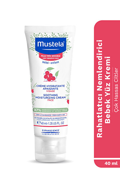 Mustela %97 Doğal İçerikli Çok Hassas Cilt Rahatlatıcı Yatıştırıcı Yüz Kremi Bebek Çocuk 40ml