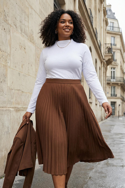 Trendyol Curve Ecru Ribbed Knitted Plus Size Blouse Tbbaw26Af00134