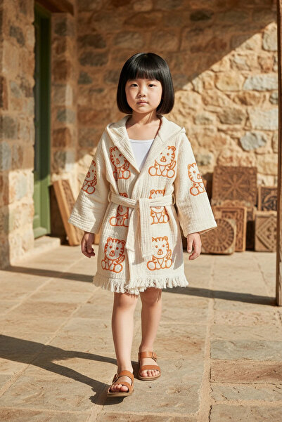 VAROL رداء حمام للأطفال مصنوع يدويًا بنسبة 100% من الأحجار العضوية - Kaplan