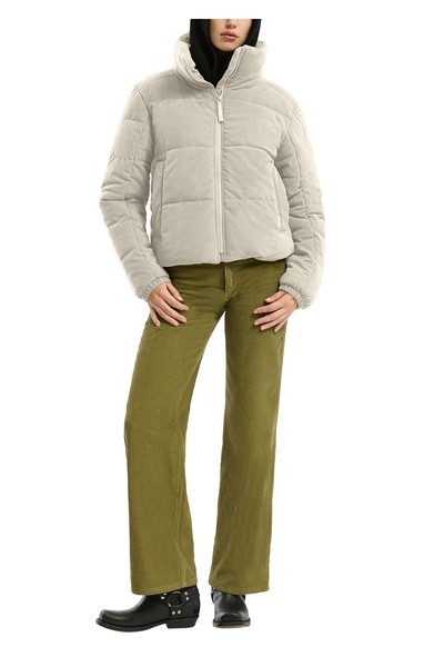 QS by s.Oliver Zamek błyskawiczny, stójka, sztruks, ocieplana, przytulna