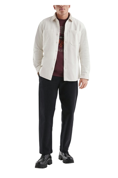QS by s.Oliver Cotton Twill Overshirt with Corduroy Collar, Relaxed Fit