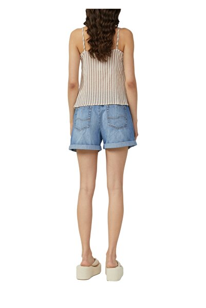 QS by s.Oliver Βαμβακερή μπλούζα με ρίγες με κουμπιά, υφαντό ύφασμα, βαμβάκι,...