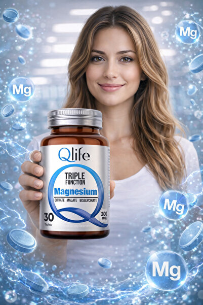 Qlife Magnezyum Triple Function Sitrat ve Malat ve Bisglisinat 30 Tablet