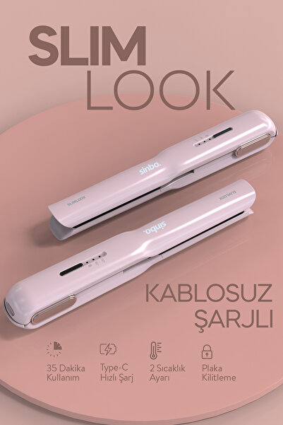 Sinbo SHD-1742 Kablosuz Şarjlı Taşınabilir Saç Düzleştirici-Seyahat İçin İdea...