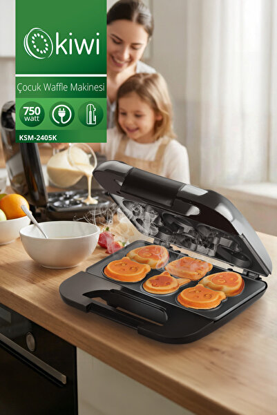Kiwi KSM-2405k Elektrikli Çocuk Waffle Makinesi Siyah