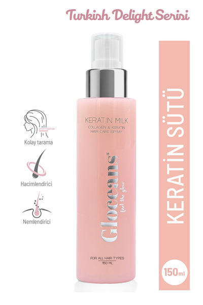 gloceans feel the glow Turkish Delight Keratin Kolajen Saç Bakım Sütü
