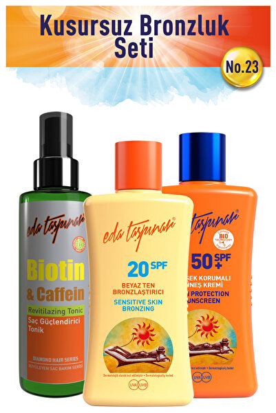 Eda Taşpınar Kusursuz Bronzluk Seti no.23 BeyazT+Spf50+Biotin(EGX19-EGX38-EGX77)