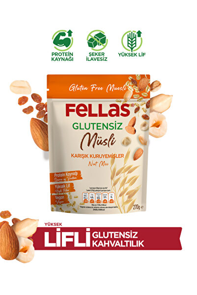 Fellas Glutensiz Müsli - Karışık Kuruyemişli (270 g)