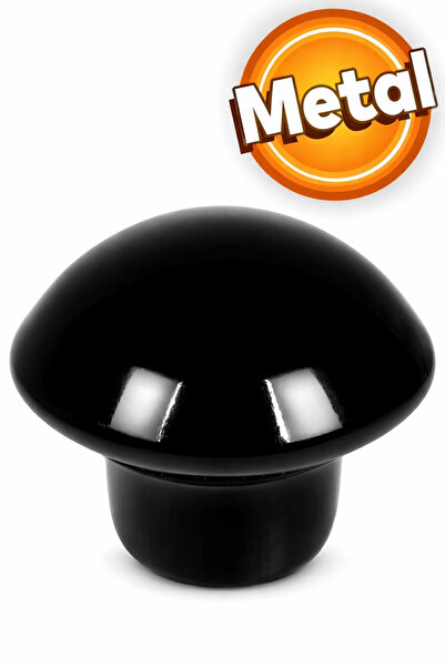 Badem10 Mantar Düğme Metal (SİYAH) Yuvarlak Mobilya Mutfak Çekmece Dolabı Dolap Kapak Kulpu Kulpları Kulbu