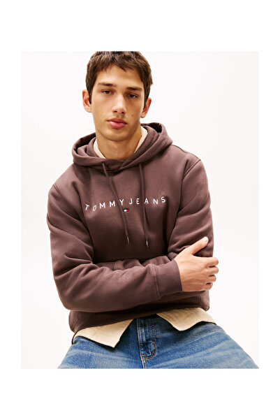 Tommy Hilfiger Hanorac cu șiret și logo brodat pentru bărbați, maro