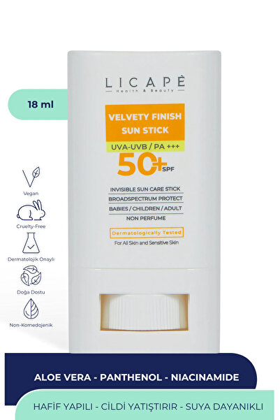 Licape Yüksek Koruma Suya Dayanıklı Tüm Yaş Grubuna Uygun Stick 50 Faktör Güneş Kremi 18 ml