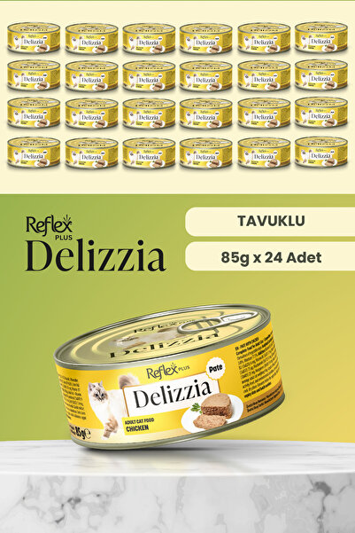 Reflex Plus Delizzia / Kıyılmış Tavuklu Yetişkin Kedi Maması 85g x 24 Adet