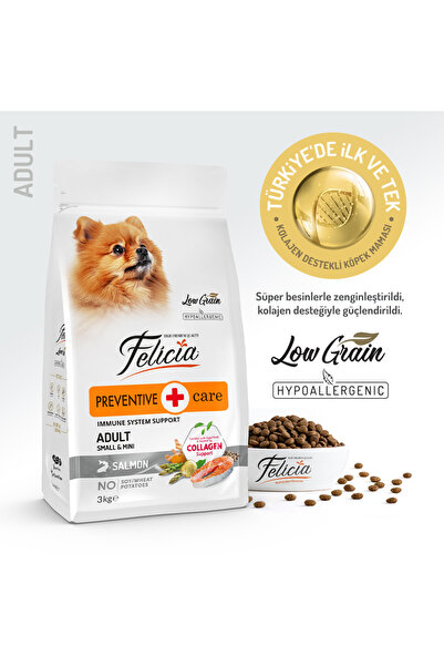 Felicia 3 Kg Yetişkin Somonlu Small Az Tahıllı /Mini HypoAllergenic Köpek Maması