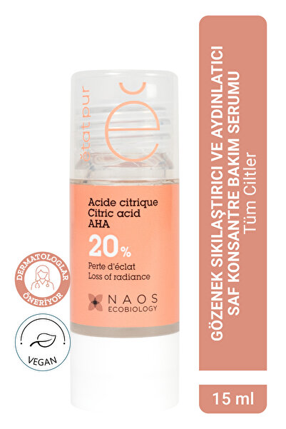 Etat Pur Pure Active Sitrik Asit %26 Gözenek Sıkılaştırıcı Saf Konsantre Bakım 15 ml