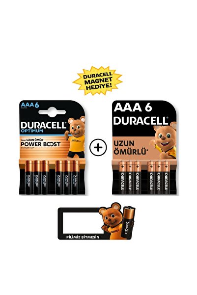 Duracell Optimum AAA Alkalin Kalem Pil 6’lı Paket + AAA Alkalin Kalem Pil, 6'lı Paket