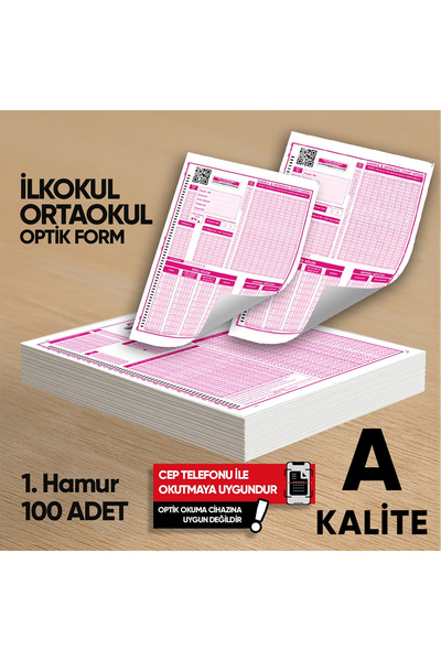 Karakutu Yayınları İlkokul-Ortaokul Deneme Sınavları İçin 100 Adet (80.GR) Op...