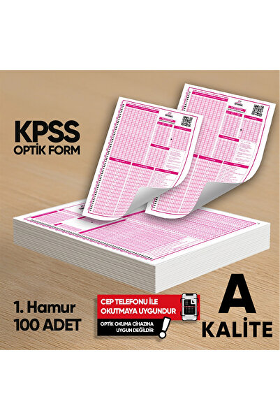 Karakutu Yayınları KPSS (GY-GK) Deneme Sınavları İçin 100 Adet Optik Form