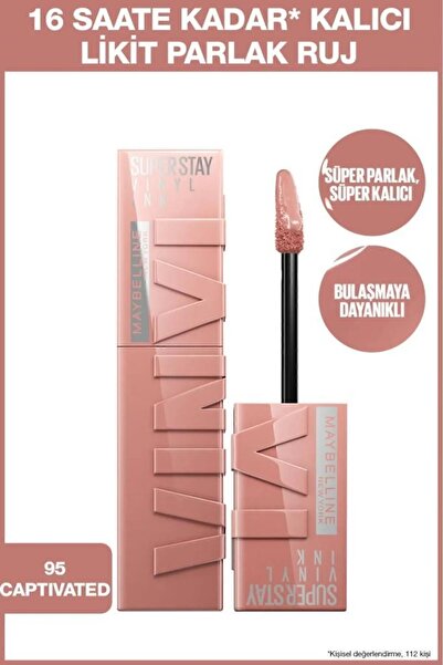 Maybelline New York Super Stay Vinyl Ink Uzun Süre Kalıcı Likit Parlak Ruj 95...
