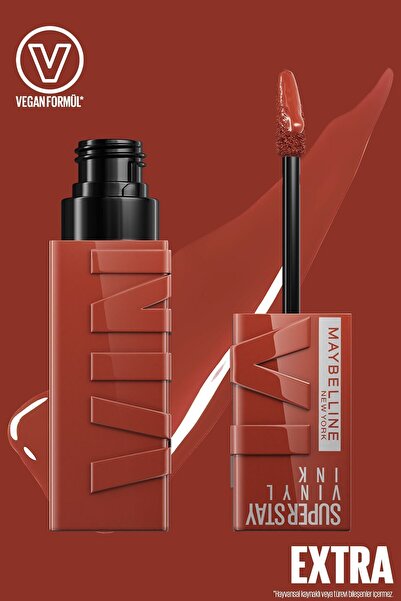 Maybelline New York Super Stay Vinyl Ink Uzun Süre Kalıcı Likit Parlak Ruj 130 Extra