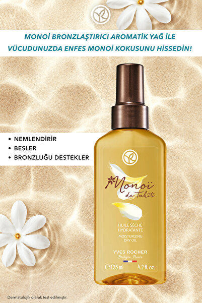 Yves Rocher Monoi Bronzlaştırıcı Nemlendirici Besleyici Aromatik Yağ-Tüm Ciltler-Monoi de Tahiti-Vegan-125ml
