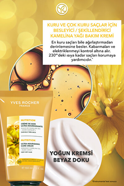 Yves Rocher Besleyici/Şekillendirici Bakım Kremi - Kuru Çok Kuru Saçlar / Nutrition - Vegan -Durulanmaz-150ml
