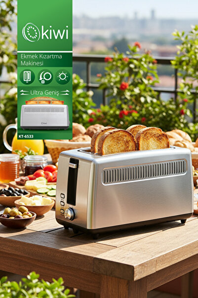 Kiwi KT-6533 Trabzon Ekmeği Kızartma Makinesi | 6 Kademe Ayar, İptal & Buz Çözme