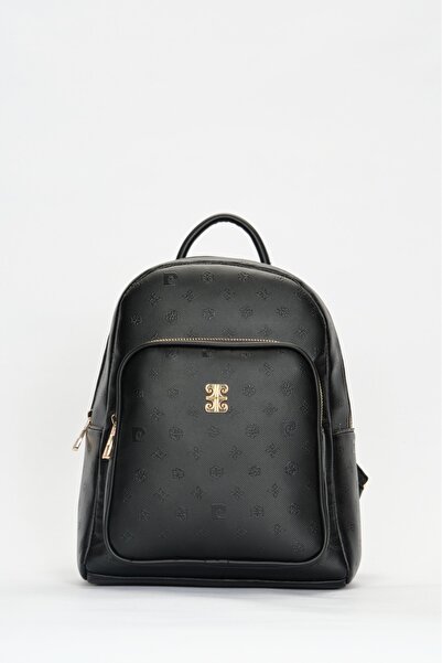 Pierre Cardin حقيبة ظهر نسائية بطباعة سوداء 05PO22Y1553