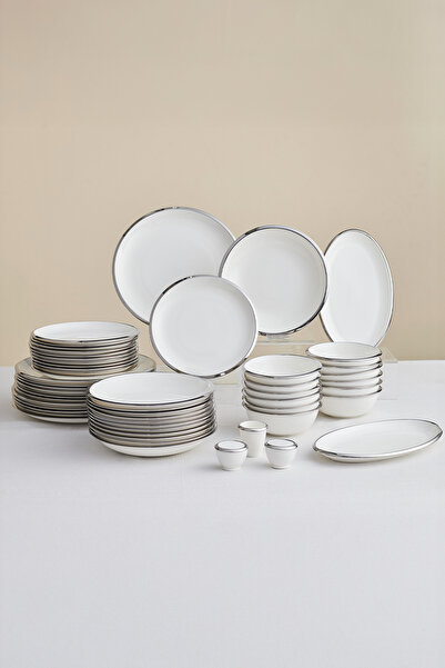 Karaca Stream Bone Ekinoks 53 Parça 12 Kişilik Yemek Takımı Platin