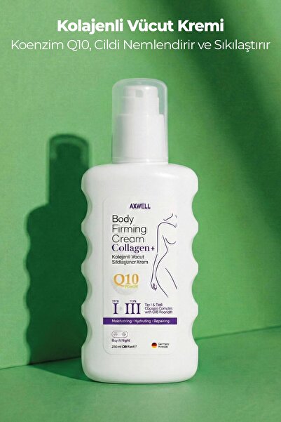 AXWELL Koenzim Q-10 Kolajen İçerikli Vücut Sıkılaştırıcı Krem