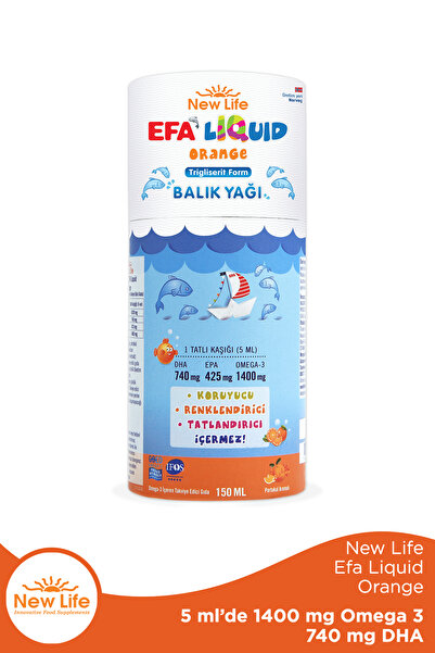 New Life Efa Liquid Orange 150 ml Balık Yağı - Omega 3