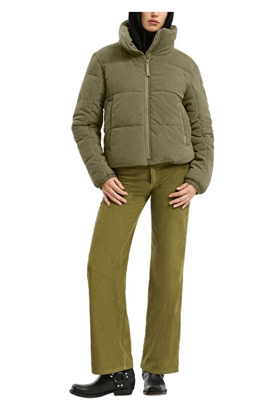 QS by s.Oliver Reißverschluss, Stehkragen, Cord, gepolstert, gemütlich