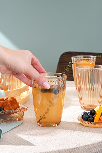 Karaca Gordes 6'lı Meşrubat Bardağı 370 ml Amber