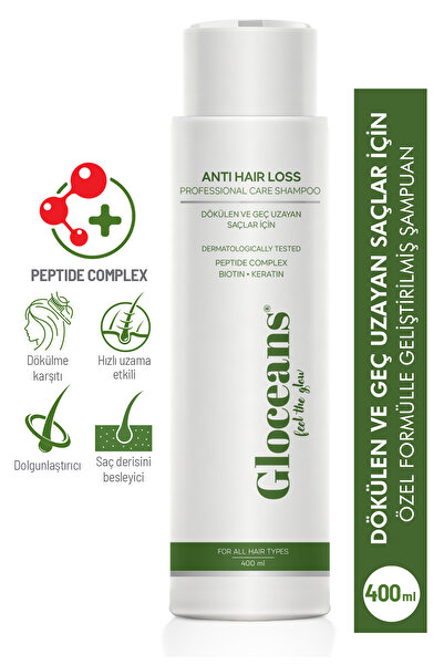 gloceans feel the glow Peptide Complex & Keratin Saç Dökülmesine Karşı Hızlı Saç Uzatan Onarıcı Besleyici Şampuan