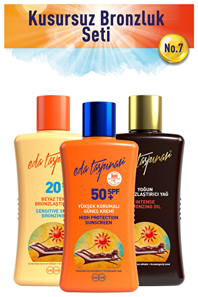 Eda Taşpınar Kusursuz Bronzluk Seti no.7 Spf0+BeyazT+Spf50+ (EGX03-EGX19-EGX38)