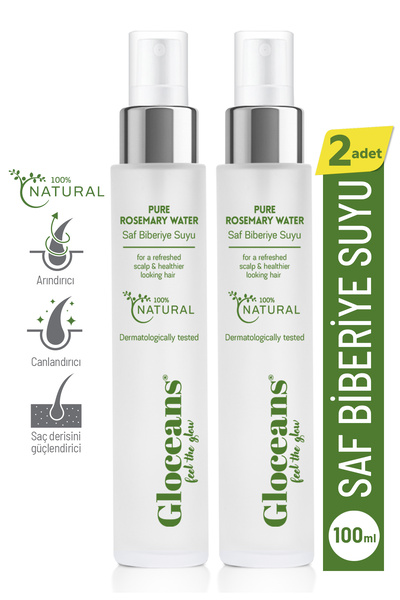 gloceans feel the glow Biberiye Suyu Dökülme Karşıtı Ve Saç Uzamasını Destekleyici Saç Toniği %100 Doğal 100 ml X 2