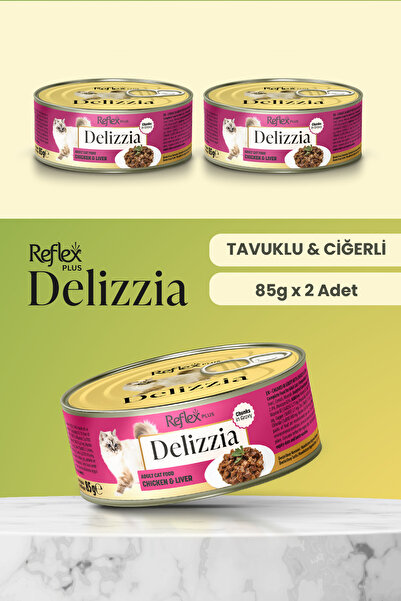 Reflex Plus Delizzia / Sos İçinde Parça Etli Tavuklu & Ciğerli Yetişkin Kedi ...