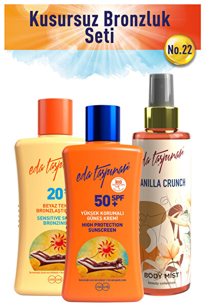 Eda Taşpınar Kusursuz Bronzluk Seti no.22 BeyazT+Spf50+VanilyaMist (EGX19-EGX...