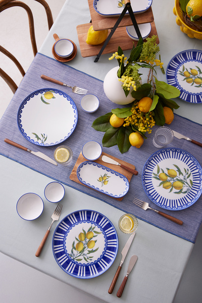 Kütahya Porselen Moderna Lemon Charm 14 Parça 6 Kişilik Kahvaltı Takımı