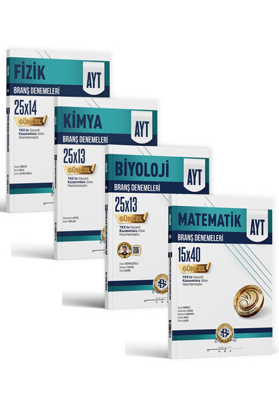 Bilgi Sarmal Yayınları Ayt Fizik, Kimya, Biyoloji, Matematik Branş Denemeleri...