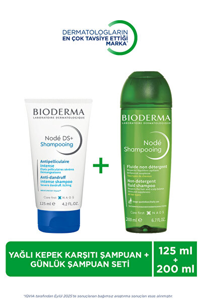 Bioderma Node Yağlı Kepeğe Karşı Etkili Deterjan İçermeyen Saç Bakım Şampuan Seti