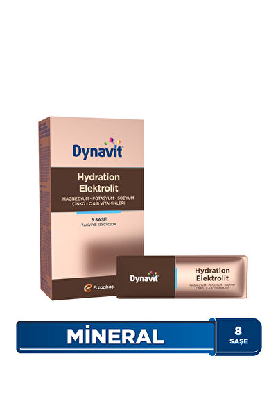 Dynavit Hydration Elektrolit 8 Saşe-Hidrasyon Denge-Potasyum,Magnezyum,Sodyum,Çinko,Folik Asit,C&B Vitamini